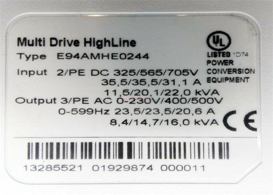 Le SERVO variable d'inverseur de fréquence de Lenze E94AMHE0244 CONDUISENT 9400 SÉRIES 325/565/705 dc de V 11.5-22 kilovolts