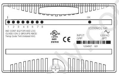 Entrées discrètes de GE IC200MDL140 8 120 volts à C.A. 55 milliampères d'entrée-sortie de Versamax et système de contrôle