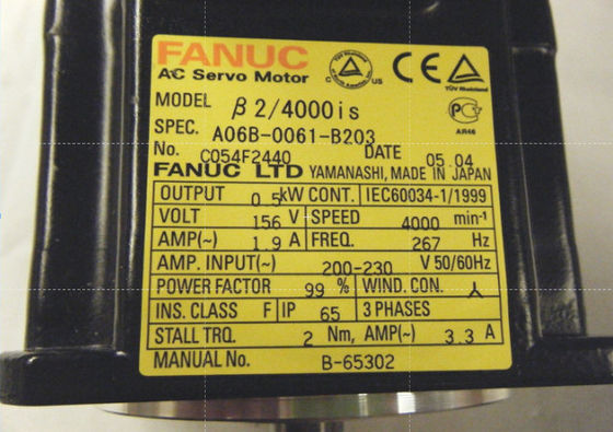 Moteur servo A06B-0061-B203 de machine de commande numérique par ordinateur de GE FANUCAC