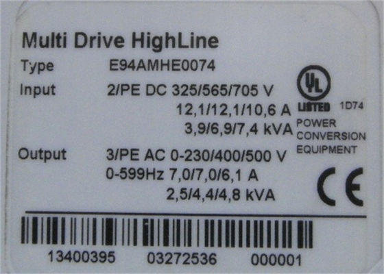 Lenze E94AMHE0074 TENSION D'ENTRÉE DE SERVODRIVE 3 PHASES 325/565/705VDC
