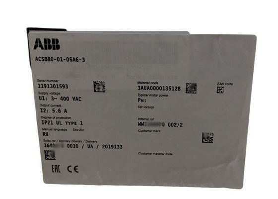 Commande de l'inverseur 3AUA0000135128 5.6A de la fréquence ACS880-01-05A6-3