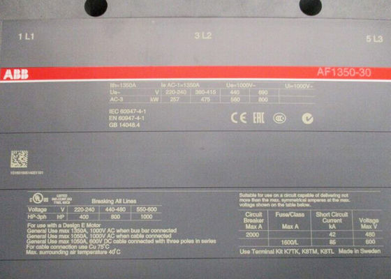Contacteurs de C.C des produits 1SFL657001R7022 110-250V du contrôle AF1350-30-22-70