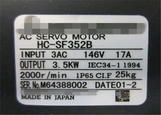 Moteur servo triphasé 129V MITSUBISHI HC-SF352B HC-SF352BK à C.A. de couleur noire