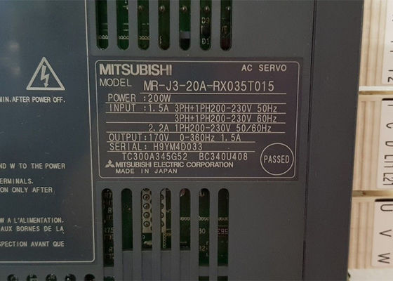 la COMMANDE industrielle servo de l'amplificateur 1.5A à C.A. de 200W MITSUBISHI MR-J3-20A-RX035T015 a produit 170V