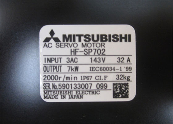 Moteur servo industriel 7.0KW HF-SP702 2000rpm 1-3/8in 143vac de série de Mitsubishi J3