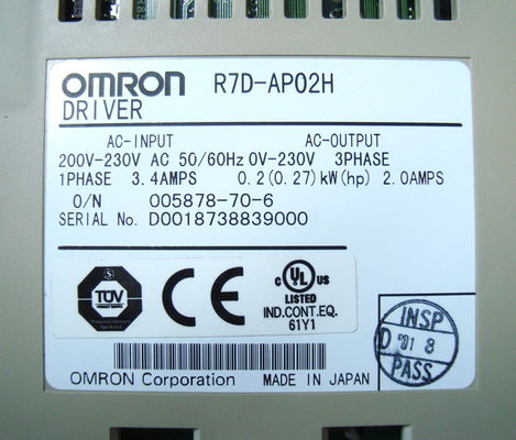 L'approvisionnement servo 1.6a 100v à C.A. 100vac d'Omron R7d-Bp01l chargent la capacité maximum 100w de moteur