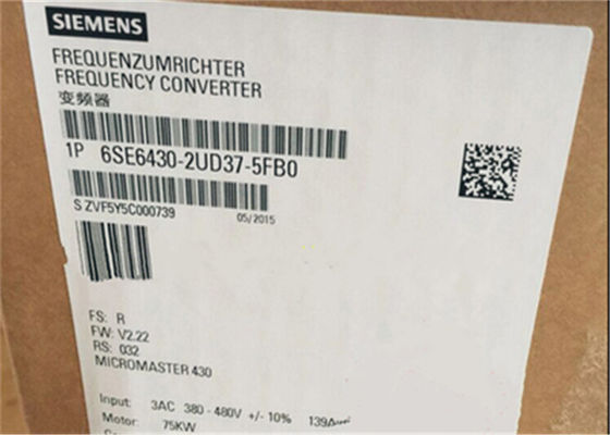 PUISSANCE de COUPLE CARRÉE par 380-480 variable de l'inverseur 3AC de fréquence de 6SE6 430-2UD37-5FB0 Siemens 75 kilowatts