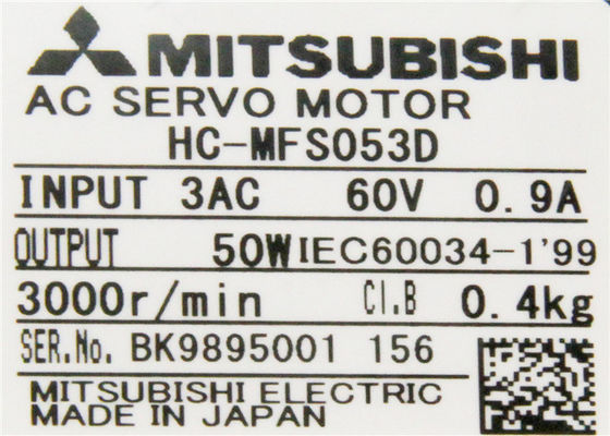Original industriel de moteur servo à C.A. de Mitsubishi 50W HC-MFS053D 0.9A 51V nouvel