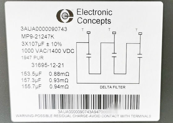 3AUA0000090743 107UF/1000VAC Capaciteur à film MP9-21247K