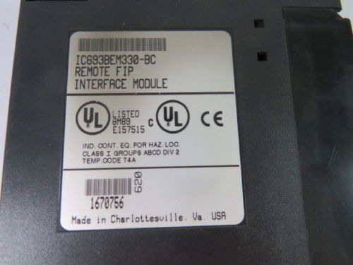 IC693BEM330 GE Fanuc FIP Bus Interface Module Série 90-30 Contrôleur logique programmable