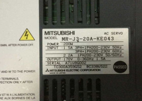200W MITSUBISHI AC Servo Amplificateur MR-J3-20A-KE043 360Hz 1.5A Détecteur industriel Sortie 170V