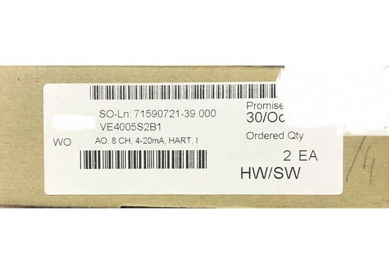 La carte de sortie analogique EMERSON DELTAV VE4005S2B1 KJ3221X1-BA1 8 CH 4 à 20 mA, HART NEW