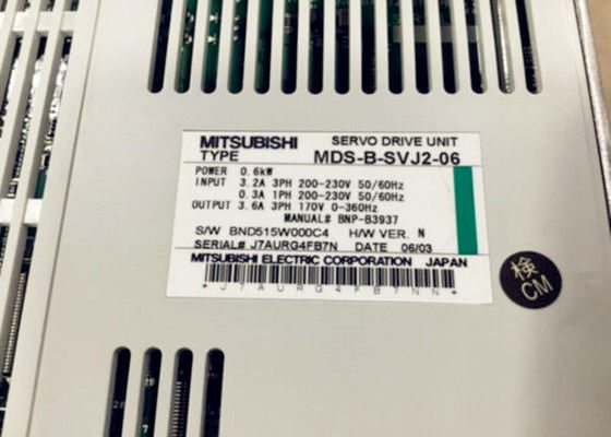 Mitsubishi MELDAS 0.6KW Unité de servo-entraînement industriel CA MDS-B-SVJ2-06 3.2A 3PH 200-230V