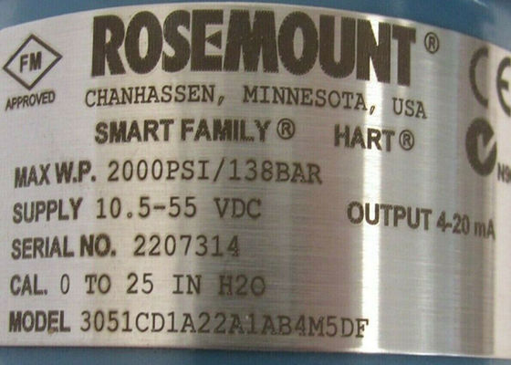 Transmetteur de pression différentielle à haute température Rosemount 3051CD1A22A1AB4M5DF
