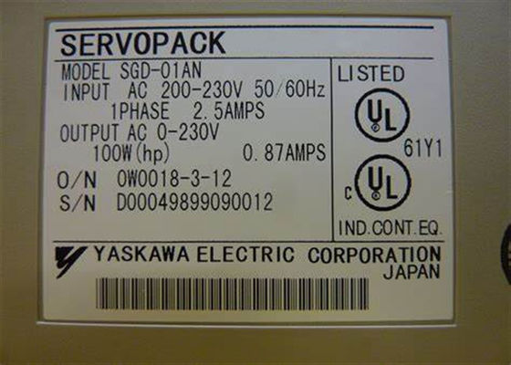 La marque Yaskawa SGD-01AN AC Servo Drive est une nouvelle série de servo pack.