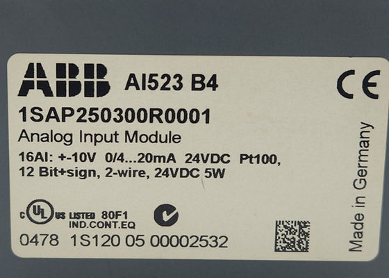 ABB AI523 1SAP250300R0001 AI523: S500 Module d'entrée analogique 16 AI: U, I, RTD, DI.