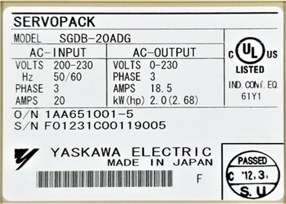 Les servomoteurs de l'industrie Yaskawa SGDB-20ADG tout neufs et originaux 2kw