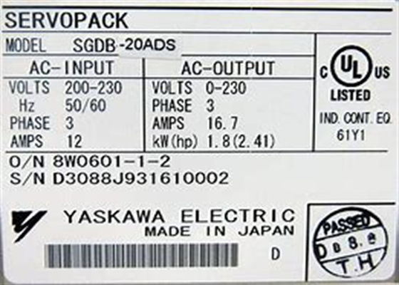 Yaskawa Nouveau SGDB-20ADS Servo industriel tout neuf dans la boîte