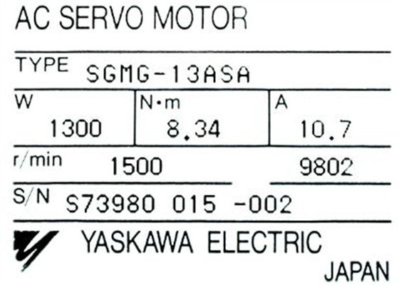 Yaskawa SGMG-13ASA Japon Tout nouveau servo moteur en boîte d'origine
