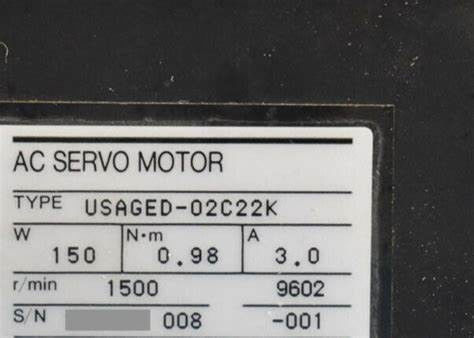 200W Yaskawa Servo moteur industriel CA USAGED-02C22K tout neuf
