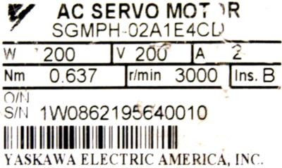 200W Servo moteur industriel Yaskawa SGMPH-02A1E4CD Original Nouveau