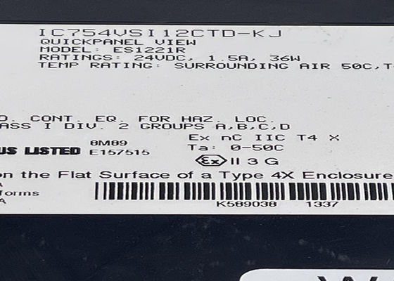 GE IC754VSI12CTD-KJ un écran tactile TFT couleur intermédiaire de 12 pouces