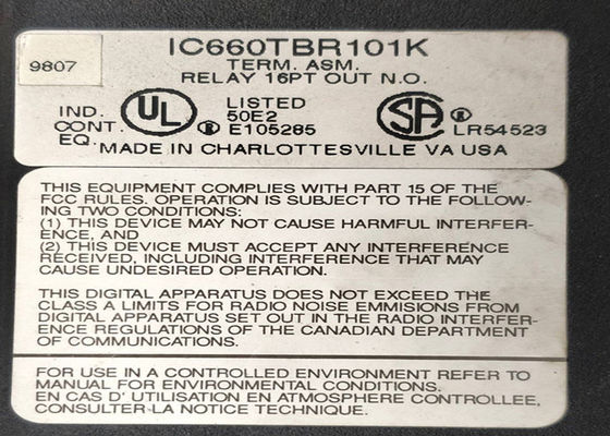 L'assemblage GE Fanuc IC660TBR101 est un assemblage terminal pour les appareils I/O Genius