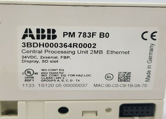 ABB U3BDH000364R0001 PM783F, unité centrale de traitement, 2M 2Mb