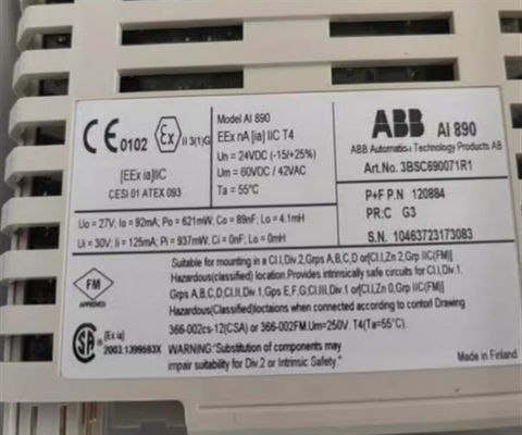 ABB AI890 3BSC690071R1 AI890 Module d'alimentation électrique analogique redondant