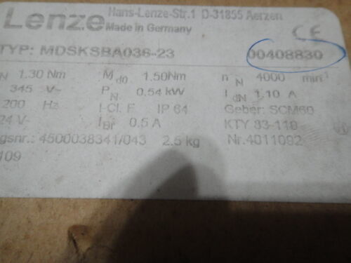 LENZ EMDSKSBA036-23 Servo moteur avec 80 performances de conduite