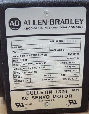 L'interrupteur de limite AB 1326AB-A3E-11SERV MTR 48-IN-LB 3K-RPM STD INCH avec tension nominale 115V