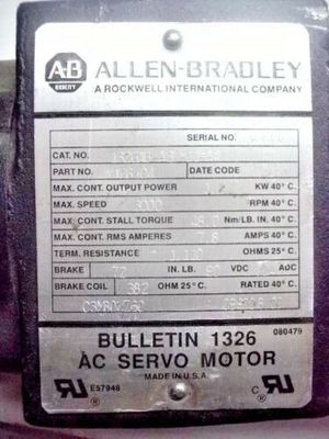 Les commutateurs de limite supérieure AB 1326AB-A3E-11-A4 SERV MTR 48IN-LB 3K-RPM 90V BRK STD INCH