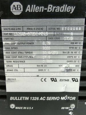 Moteur servo rotatif AB 1326AB-B720E-M2LS pour les applications industrielles