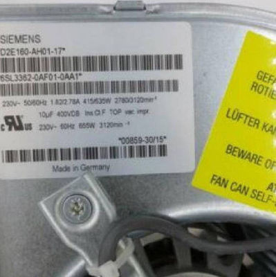 Le système de refroidissement par centrifugeuse SIEMENS est équipé d'un ventilateur de refroidissement par centrifugeuse 6SL3362-0AF01-0AA1EMBPAPST D2E160-AH01-17