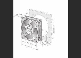 Ebmpapst 4656 Z Haute durabilité Ventilateur centrifugeur industriel à tension nominale CA