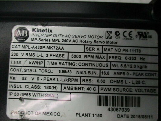 Servo-entraînements industriels de 2000 W avec protocole Ethernet pour montage de panneau