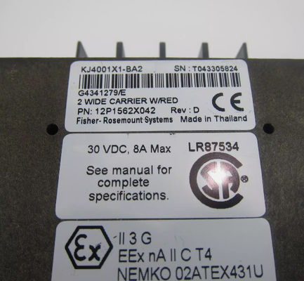 L'équipement de commande de l'EMERSON DELTAV KJ4001X1-BA2