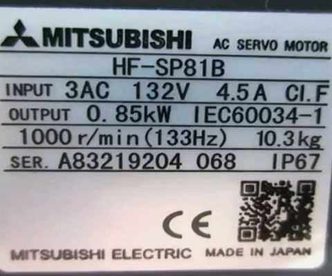 Servo moteur industriel Mitsubishi HF-SP81B pour les applications de capacité moyenne