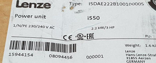 I500 Lenze I5DAE222B10010000S 1ph au lecteur 9.6A 2.2kW 230V d'inverseur à C.A. 3ph