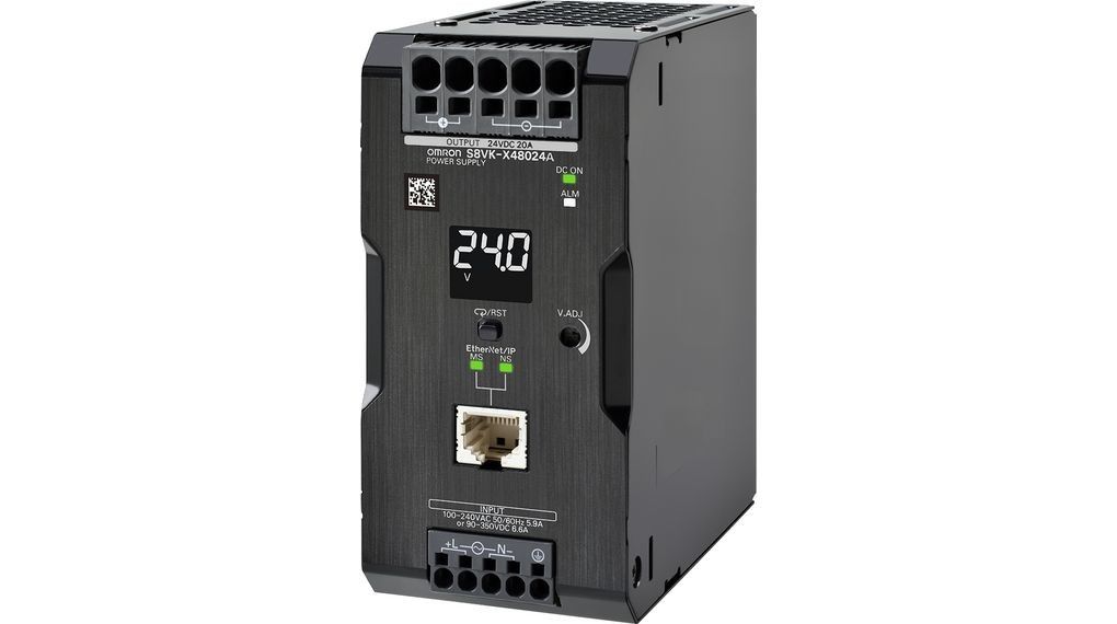 OMRON S8VK-X48024A-EIP puissance nominale 480 W de 100 à 240 VCA 24 volts continu - 40 C + à 70 C