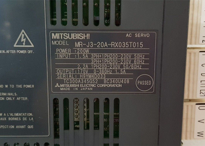 la COMMANDE industrielle servo de l'amplificateur 1.5A à C.A. de 200W MITSUBISHI MR-J3-20A-RX035T015 a produit 170V