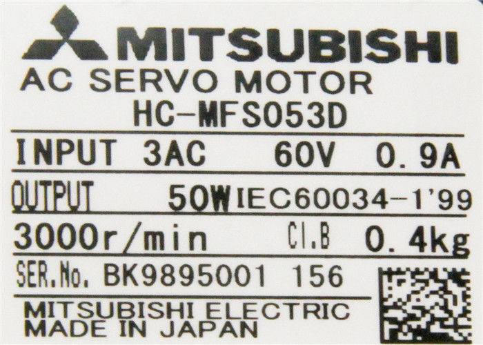 Original industriel de moteur servo à C.A. de Mitsubishi 50W HC-MFS053D 0.9A 51V nouvel