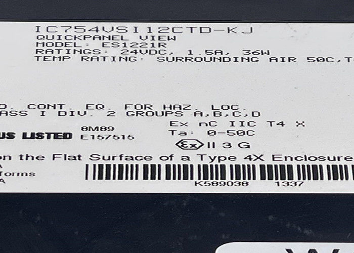GE IC754VSI12CTD-KJ un écran tactile TFT couleur intermédiaire de 12 pouces
