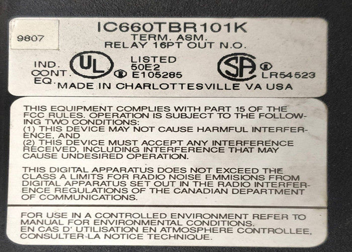 L'assemblage GE Fanuc IC660TBR101 est un assemblage terminal pour les appareils I/O Genius
