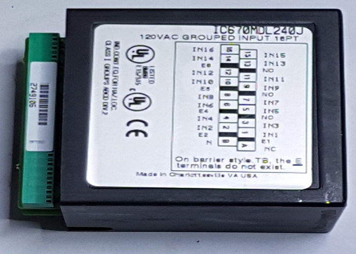 IC670MDL240 est un module d'entrée discrète à 16 points de la série de contrôle de champ de GE Fanuc
