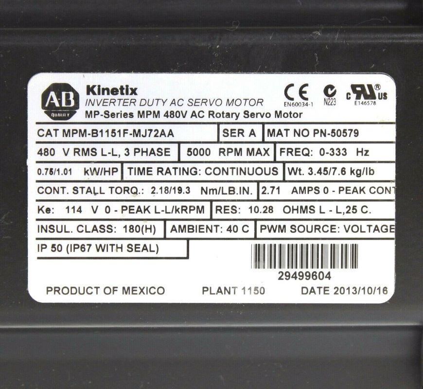 Le moteur de service rotatif de la série MPM 480V AC